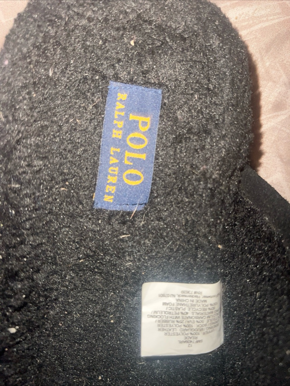 Polo by Ralph Lauren Black Quilted Slip-On Slippers with White Polo Logo - Picture 5 of 6